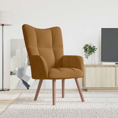 vidaXL Relaxačné kreslo hnedé zamat