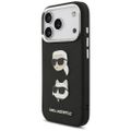 Puzdro Karl Lagerfeld FW Grained Karl & Choupette Heads Pins & Logo pre iPhone 17 Pro čierna