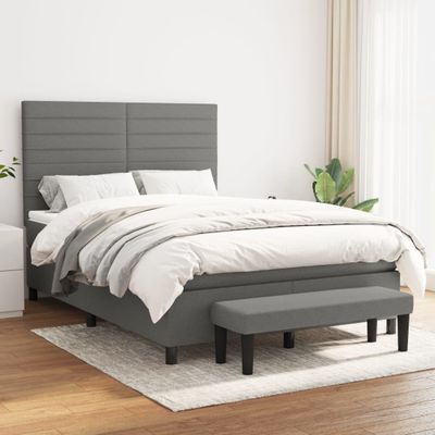 vidaXL Boxspring posteľ s matracom tmavosivá 140x200 cm látka