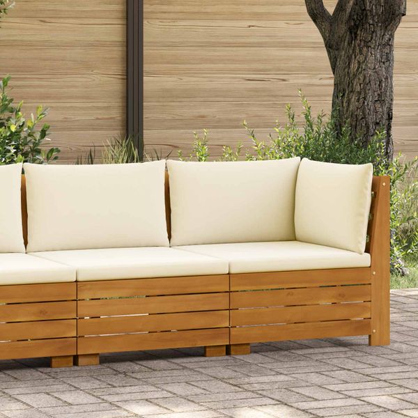 vidaXL Záhradný lounge set s vankúšom 2 Kus Hnedá Pevné akáciové drevo