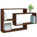 vidaXL Nástenná polica hnedý dub 104x20x58,5 cm spracované drevo