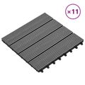 vidaXL Dlažba na terasu 11 ks Sivá 30 x 30 cm WPC