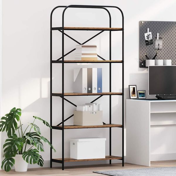 vidaXL Regál na knihy Staré drevo 80 x 30 x 183 cm Kompozitné drevo