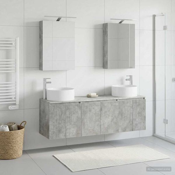 vidaXL Set kabinetov do kúpeľne 5 pcs Betónovo sivá Kompozitné drevo