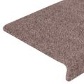 vidaXL Schodové rohože, samolepiace, 5 ks, 65x21x4 cm, svetlohnedé, s obdĺžnikovým okrajom
