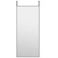 vidaXL Zrkadlo na dvere čierne 40x100 cm sklo a hliník