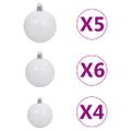 vidaXL Umelý vianočný stromček s LED a setom gulí a šiškami 180 cm