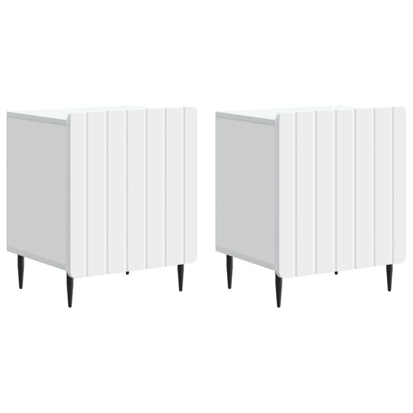 vidaXL Nočný stolík 2 pcs Biela 43 x 34,5 x 52 cm Kompozitné drevo