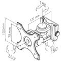 Neomounts FPMA-W250/Držák displeje/na stěnu/10-30"/2 čepy/VESA 100X100/nosn. 12kg/černý Držák, VESA, nástenný, pro LCD a TV, úhloprícka 10"-30", náklon 180°, otácení 180°, nosnost 12kg, cerný