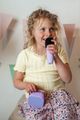 Bluetooth Karaoke set mikrofón a reproduktor Fialový