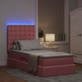 vidaXL LED úložná posteľ s matracom Ružová 90 x 200 cm Zamat