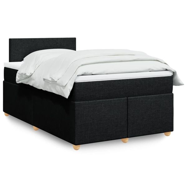 vidaXL Boxspring posteľ s matracom čierna 120x190 cm látka