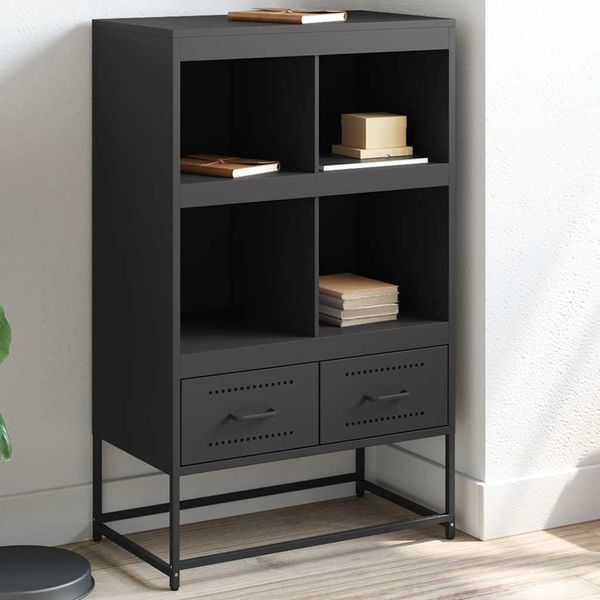 vidaXL Vysoká skrinka čierna 68x39x111,5 cm oceľ