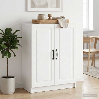 vidaXL Servírovacia skriňa Biela s vysokým leskom 66 x 34,5 x 87 cm