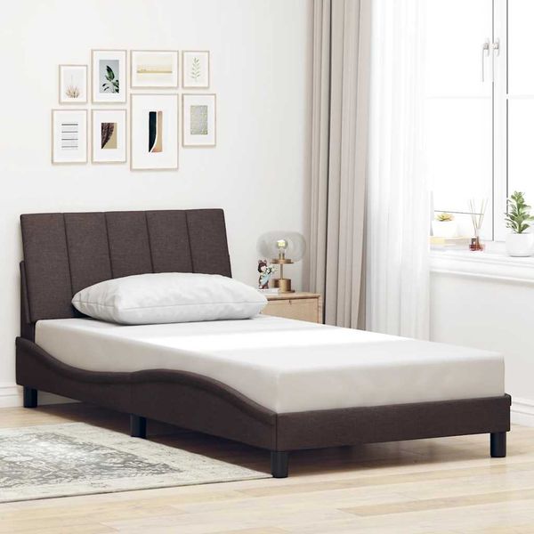 vidaXL Rám postele bez matraca Hanko tmavohnedá 100x200 cm látka