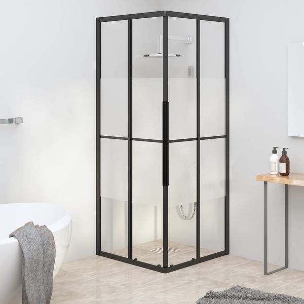 vidaXL Sprchovací kút polomatný ESG 80x80x180 cm čierny