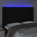 vidaXL Čelo postele s LED čierne 163x16x118/128 cm látka
