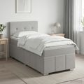 vidaXL Posteľ boxspring s matracom Svetlosivá 90 x 200 cm Látka