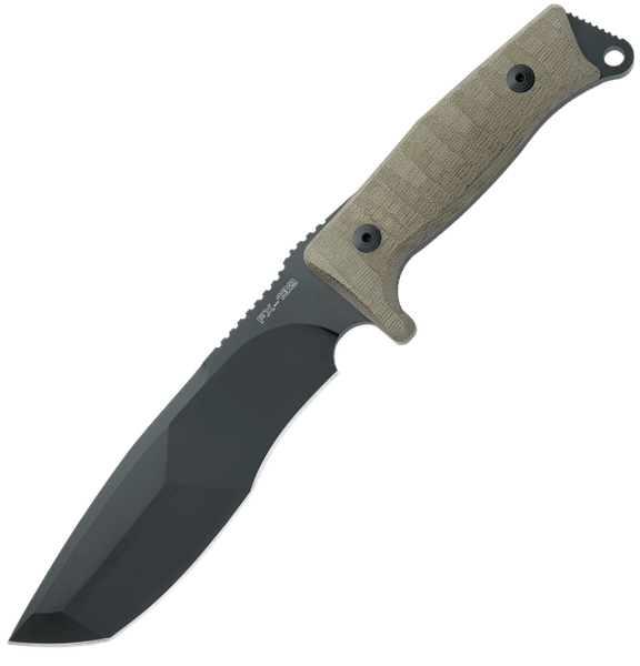 FOX knives FX-132 MGT Trapper outdoorový nôž 17 cm, čierna, zelená, Micarta, nylonové puzdro