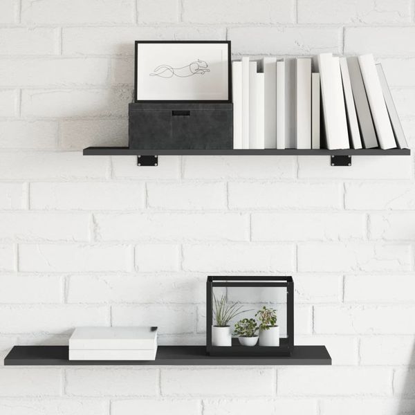 vidaXL Prídavné police 4 ks, sivé 80x20x1,5 cm, drevotrieska