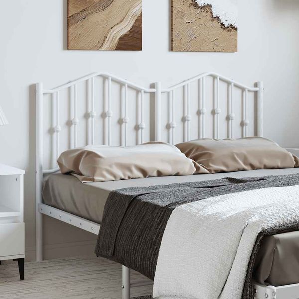 vidaXL Kovové náhradné čelo postele, biele 150cm
