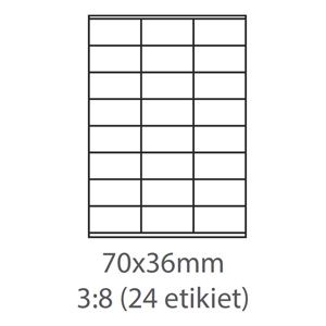 etikety samolepiace 70x36 univerzálne biele 24ks/A4 (100 listov A4/bal.)