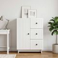 vidaXL Servírovacia skriňa Biela s vysokým leskom 66 x 34,5 x 90 cm