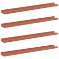 vidaXL Stenná polica Nástenná montáž 4 ks Červená 80 x 9 x 3 cm