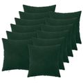 vidaXL Poťah na podložku 12 pcs HEERLEN Tmavozelená 50 x 50 cm Zamat