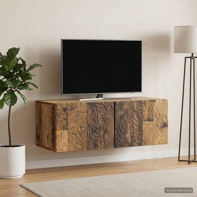 vidaXL Nástenná TV skrinka 59,5 x 31 cm Staré drevo Kompozitné drevo
