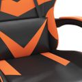 vidaXL Herná stolička s podnožkou čierna a oranžová látková