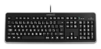 CONNECT IT LED biela podsvietená klávesnica s VEĽKÝM písmom