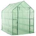 vidaXL Skleník s 12 policami oceľový 143x214x196 cm