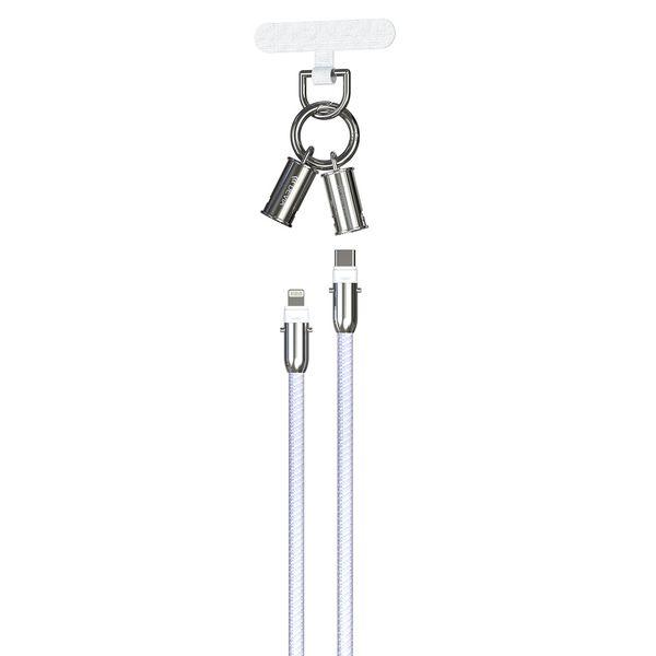 Šnúrka na kábel Devia 2v1 PD USB-C - Lightning 1,2 m 27W fialová
