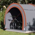 vidaXL Stan na uskladnenie bicyklov Šedá a oranžová 256 x 222 x 182 cm
