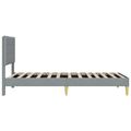 vidaXL Rám postele s čelnou doskou Svetlosivá 90 x 200 cm Látka