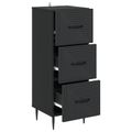 vidaXL Zásuvkový kabinet Čierna 33 x 34,5 x 89,5 cm Kompozitné drevo