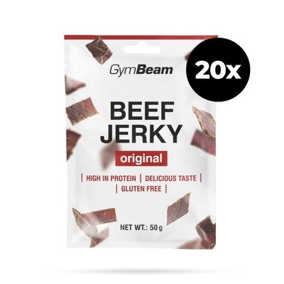 Sušené mäso Beef Jerky - GymBeam, originál, 20 x 50 g