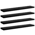 vidaXL Plávajúce nástenné police 4ks, lesklé čierne 120x23,5x3,8cm,MDF