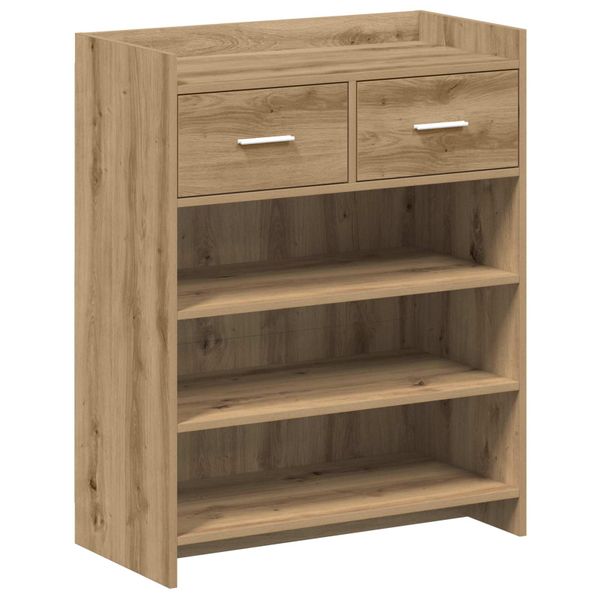 vidaXL Skriňa na topánky so zásuvkou Dub artisan 73,5 x 36 x 92 cm