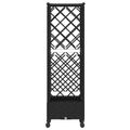vidaXL Vyvýšený záhon s mriežkou a strechou Čierna 124 x 40 x 127 cm