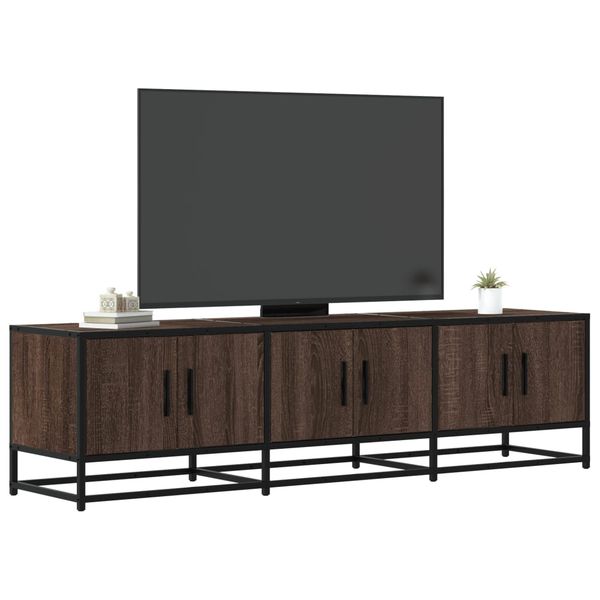 vidaXL TV skrinka hnedý dub 150x35x41 cm kompozitné drevo a kov