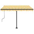 vidaXL Samostatne stojaca automatická markíza 350x250 cm žlto-biela