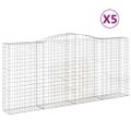 vidaXL Oblúkové gabiónové koše 5ks 400x50x180/200cm pozinkované železo