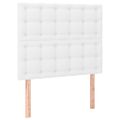 vidaXL Boxspring posteľ s matracom a LED biela 90x190 cm umelá koža