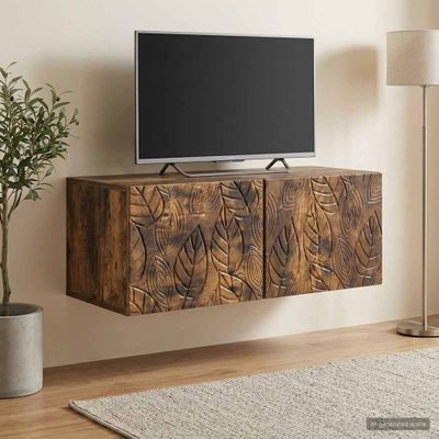 vidaXL Nástenná TV skrinka 98 x 31 cm Dymový dub Kompozitné drevo