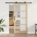 vidaXL Posuvné dvere ORKDAL 93 x 211 cm Prírodná a čierna