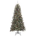 vidaXL Umelý vianočný stromček Zelená 240 cm PVC, plast a oceľ