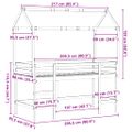vidaXL Vyvýšená posteľ rebrík strecha biela 90x200 cm masívna borovica