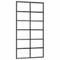 vidaXL Posuvné dvere ESG sklo a hliník 102x205 cm čierne